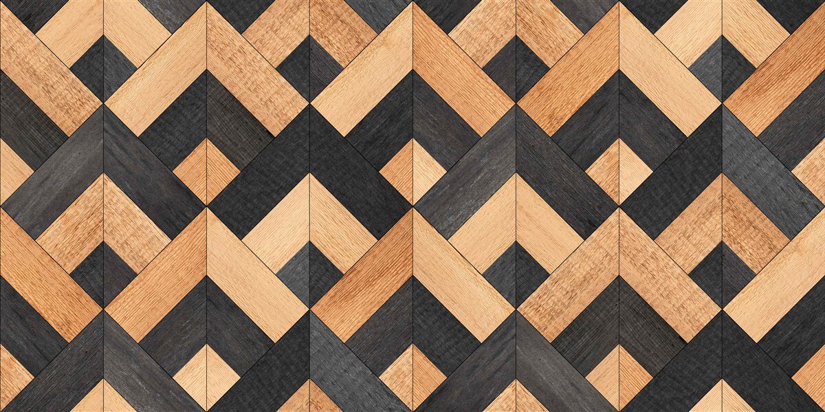 Fotobehang vlechtwerk van donker en licht hout