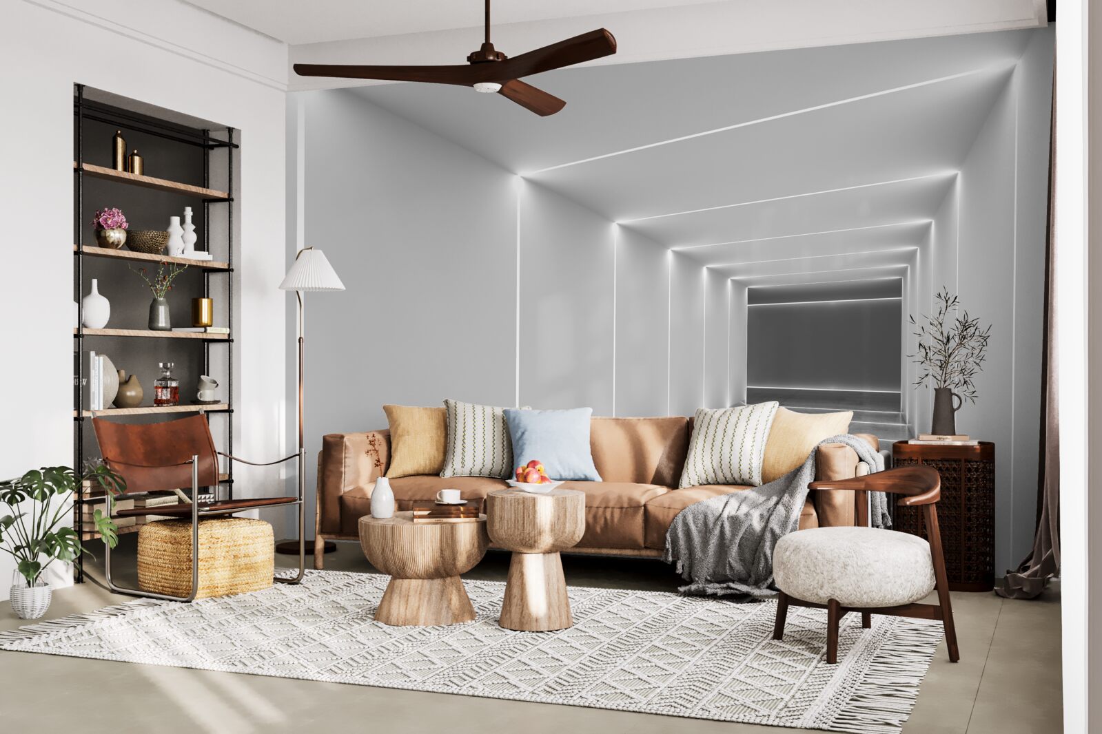 Fotobehang doorgang verlicht door wit licht