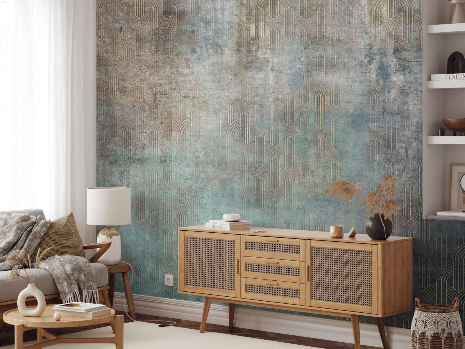 Fotobehang regen die 's nachts op water valt