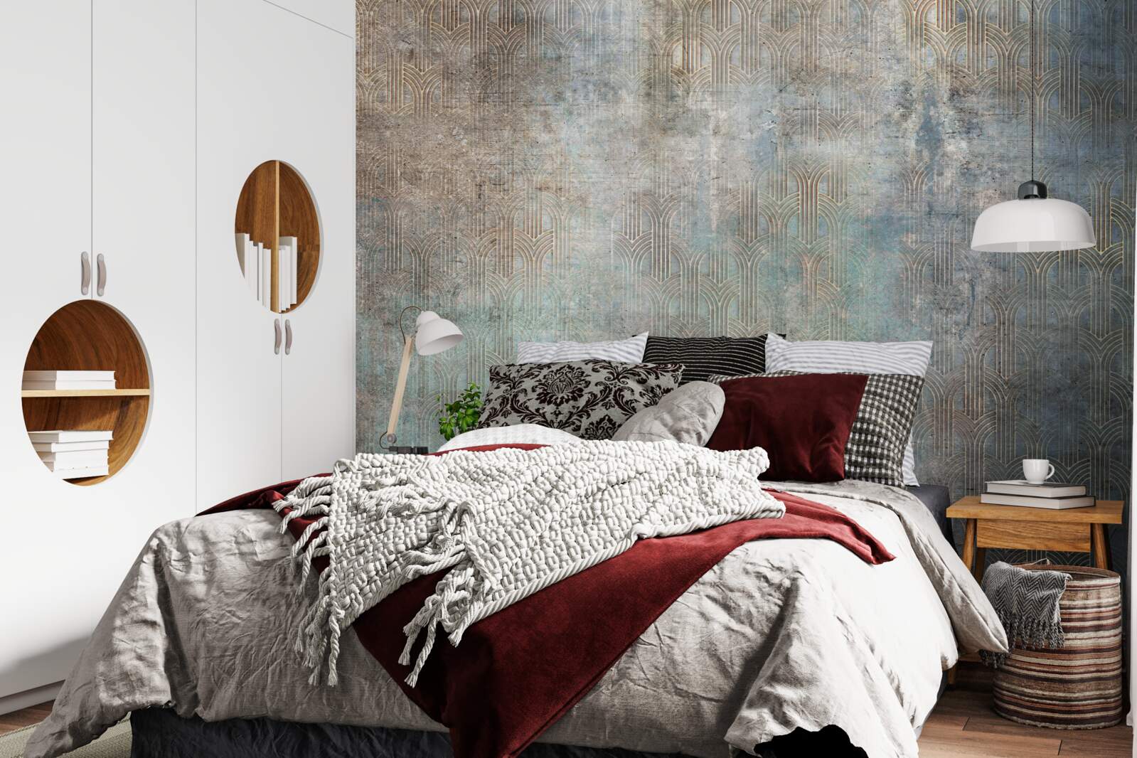 Fotobehang regen die 's nachts op water valt