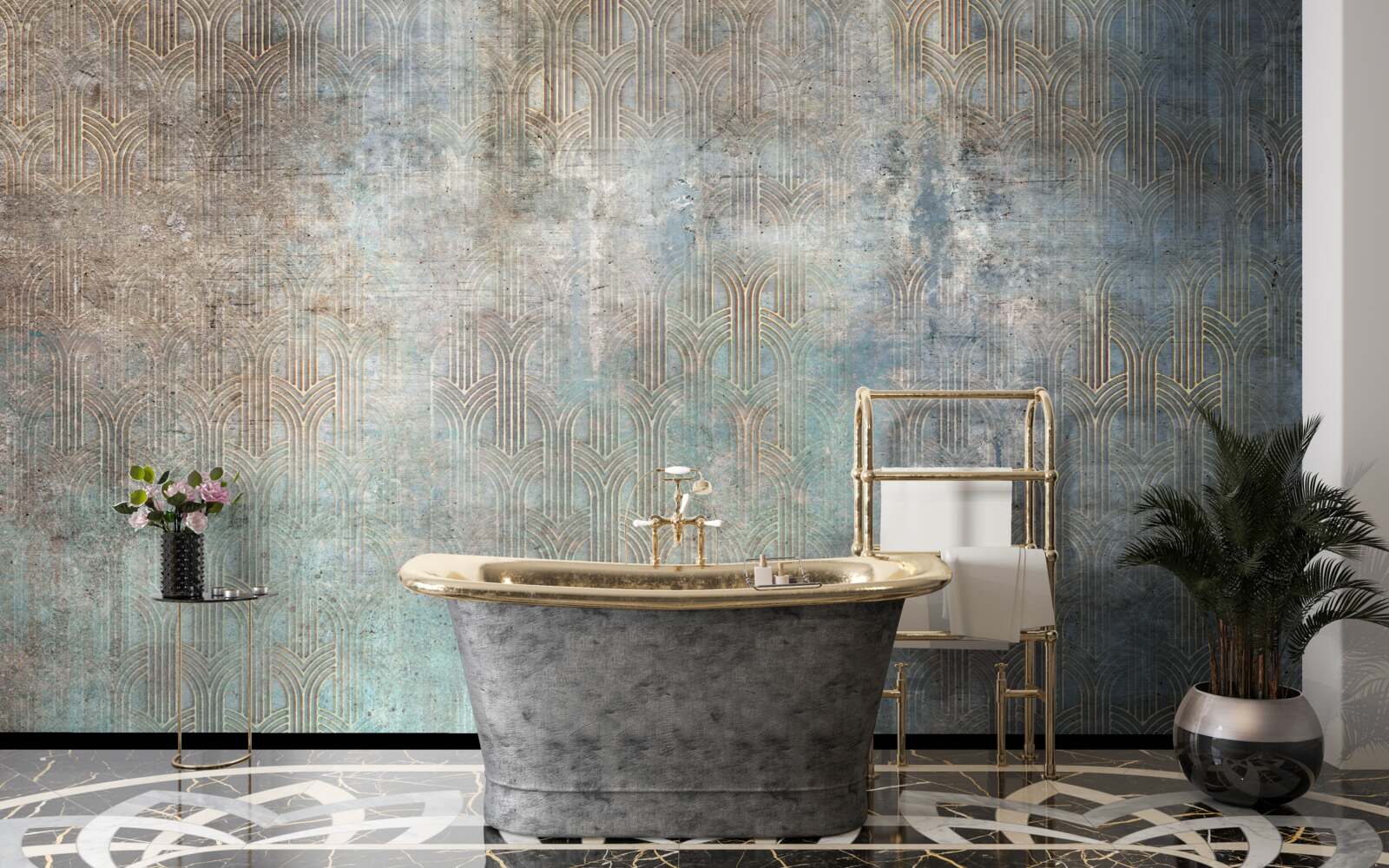 Fotobehang regen die 's nachts op water valt