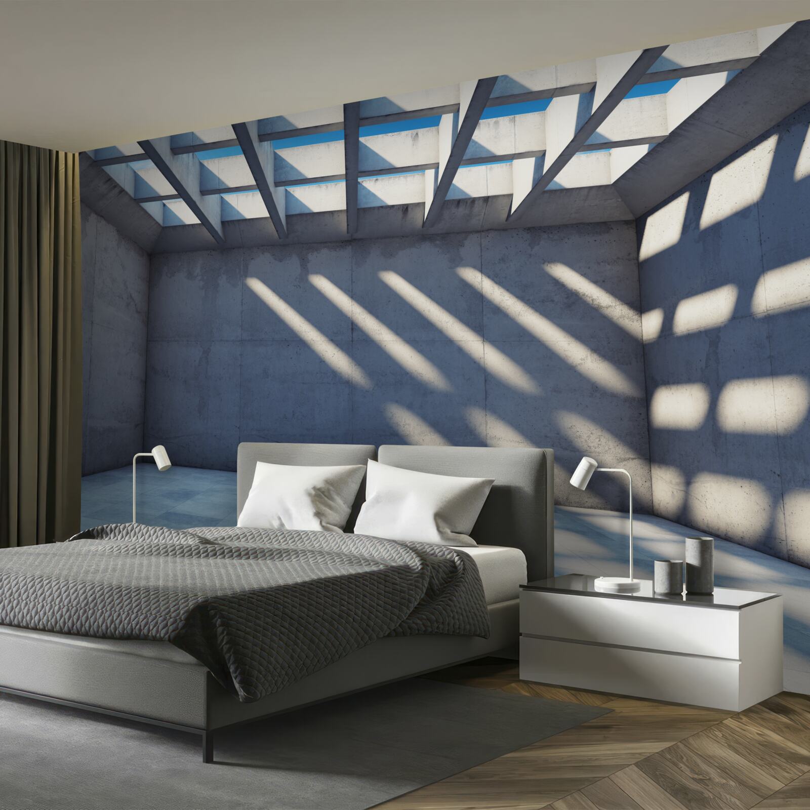 Fotobehang rasterplafond met vierkant patroon en transparantie