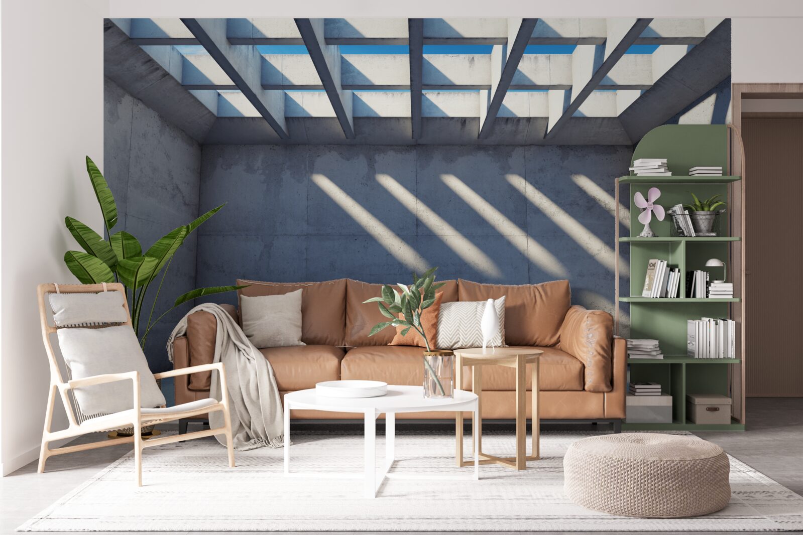 Fotobehang rasterplafond met vierkant patroon en transparantie