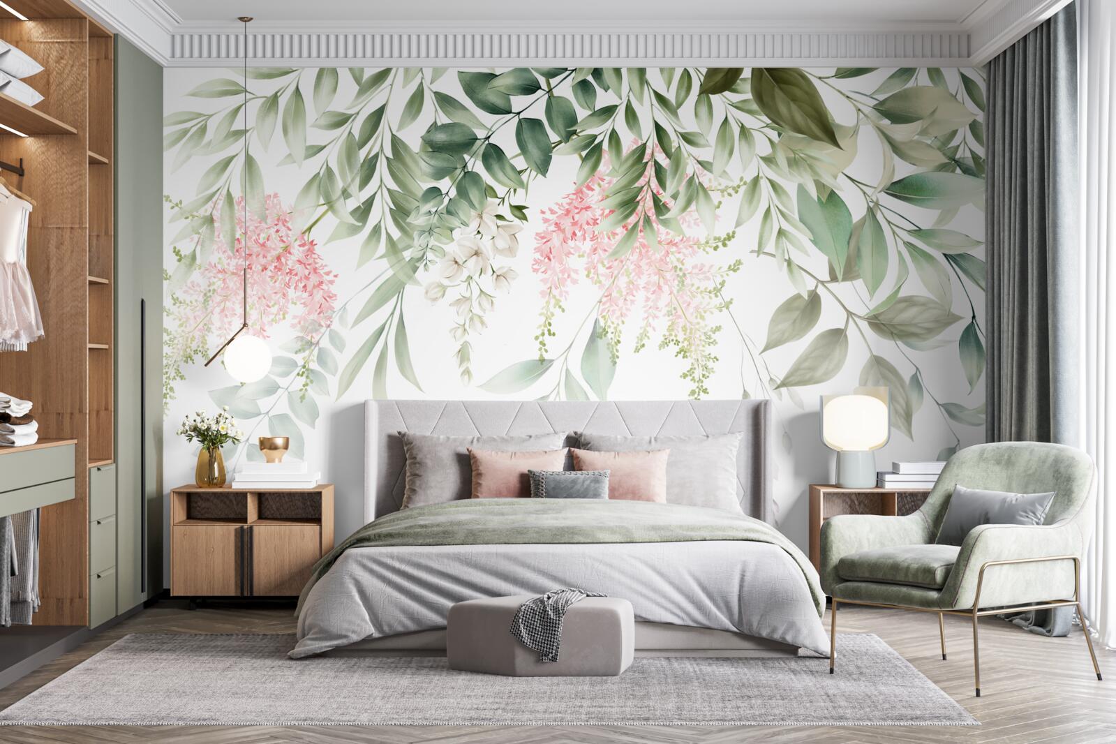 Fotobehang hangende tropische planten