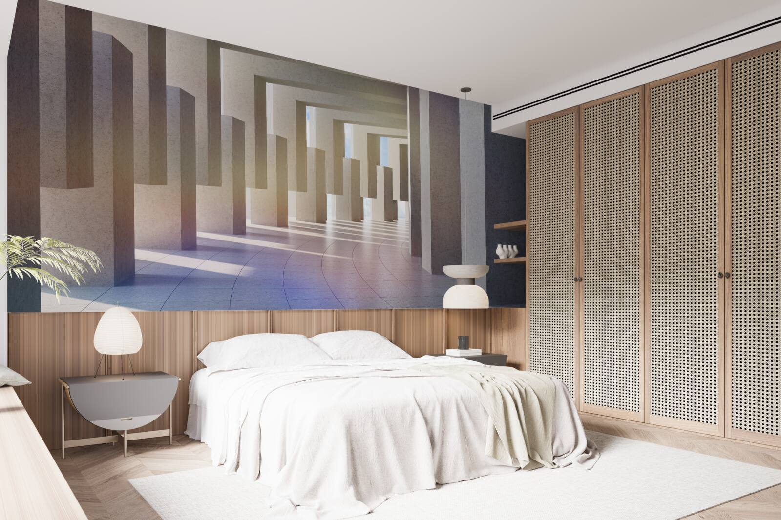 Fotobehang een tunnel met bogen die tot in het oneindige reiken