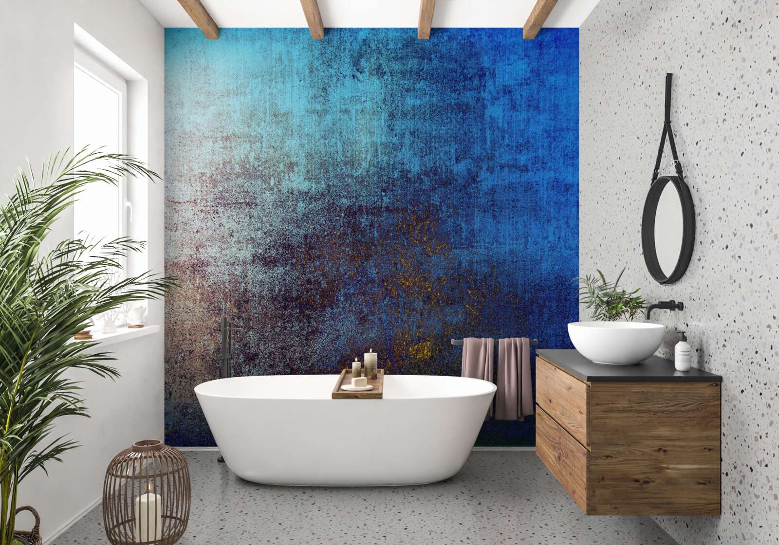 Fotobehang de dag maakt plaats voor de duisternis van de nacht