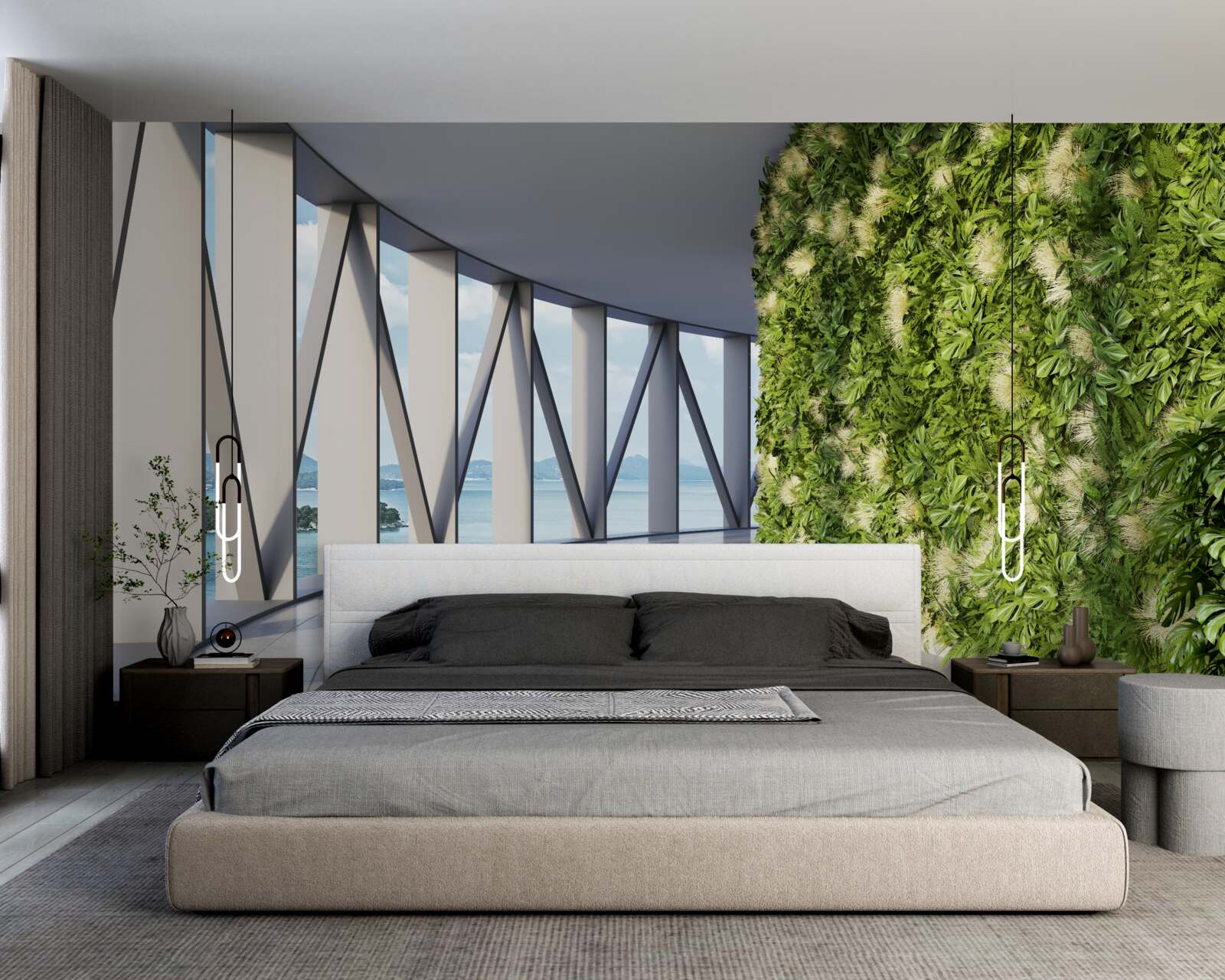 Fotobehang lichtgroene roterende gang