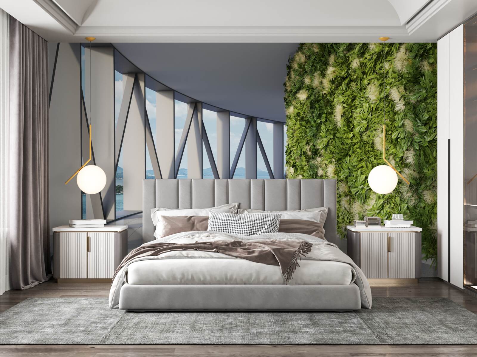 Fotobehang lichtgroene roterende gang