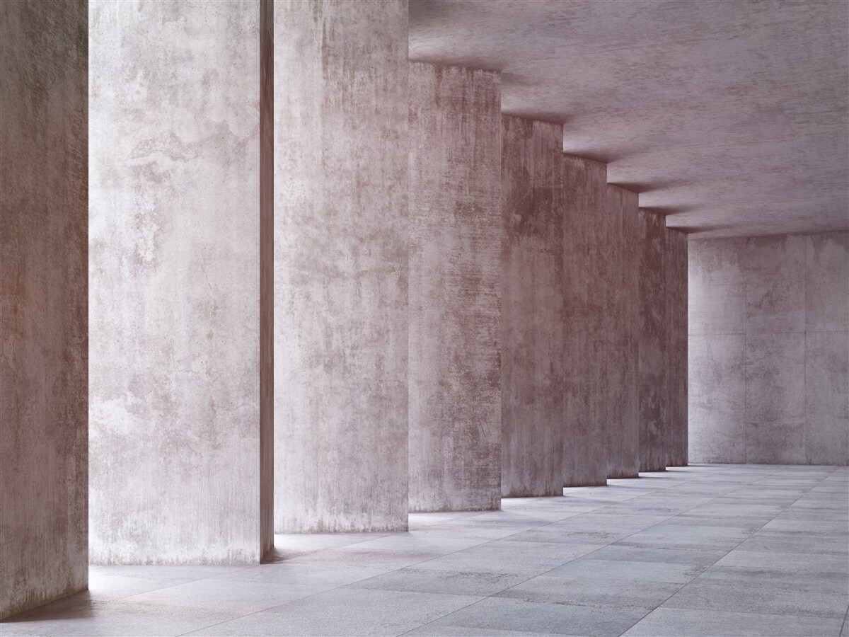 Fotobehang lichte zuilengalerij zonder rondingen