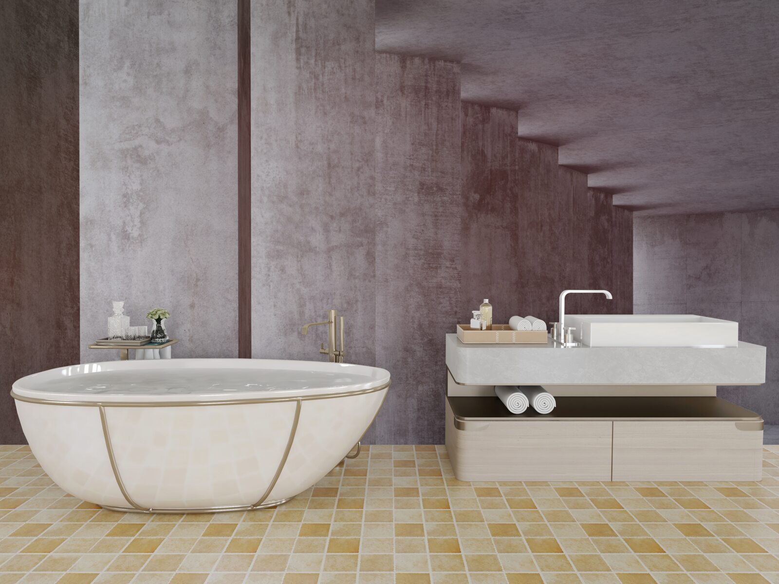 Fotobehang lichte zuilengalerij zonder rondingen