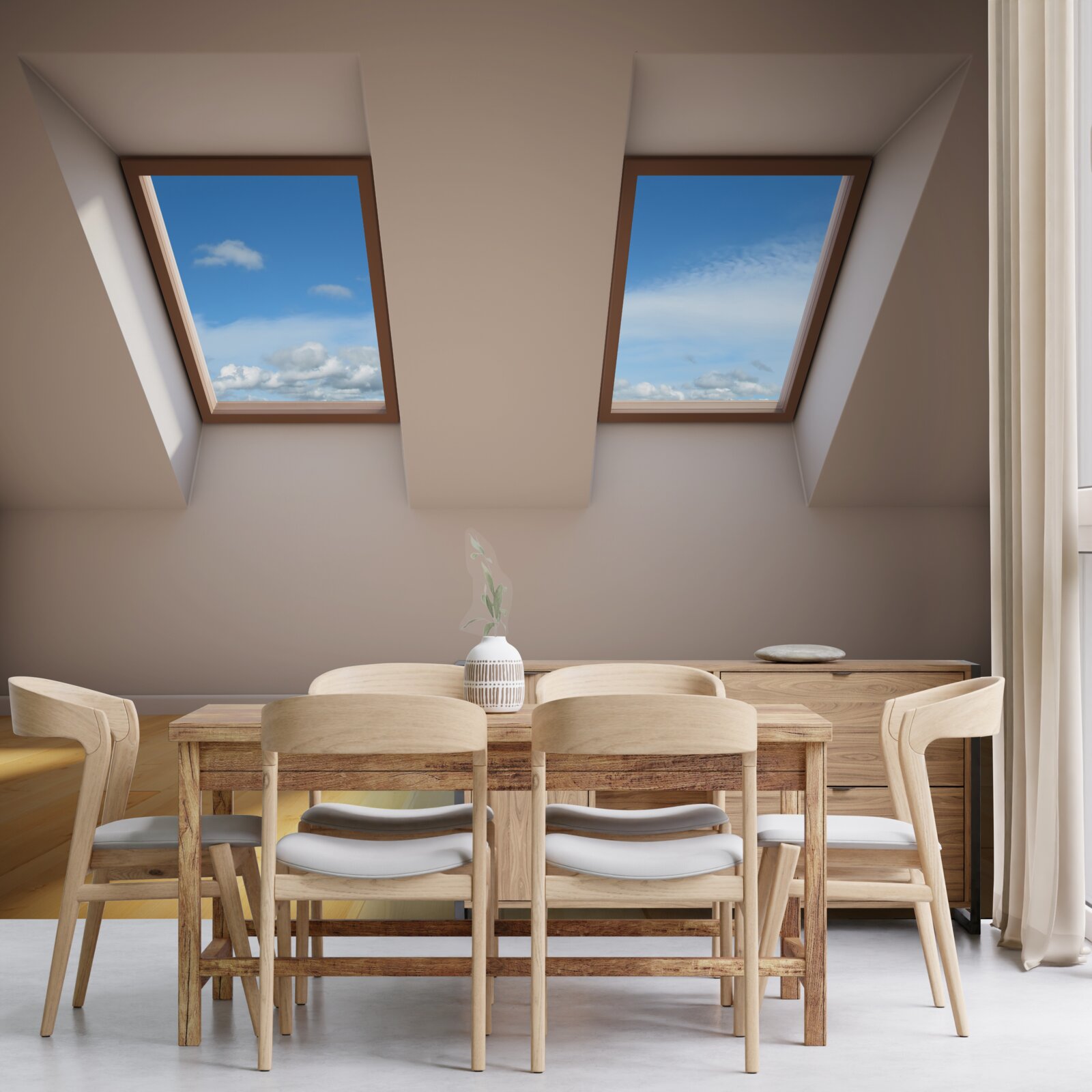 Fotobehang het bovenste niveau met uitzicht op de hemel