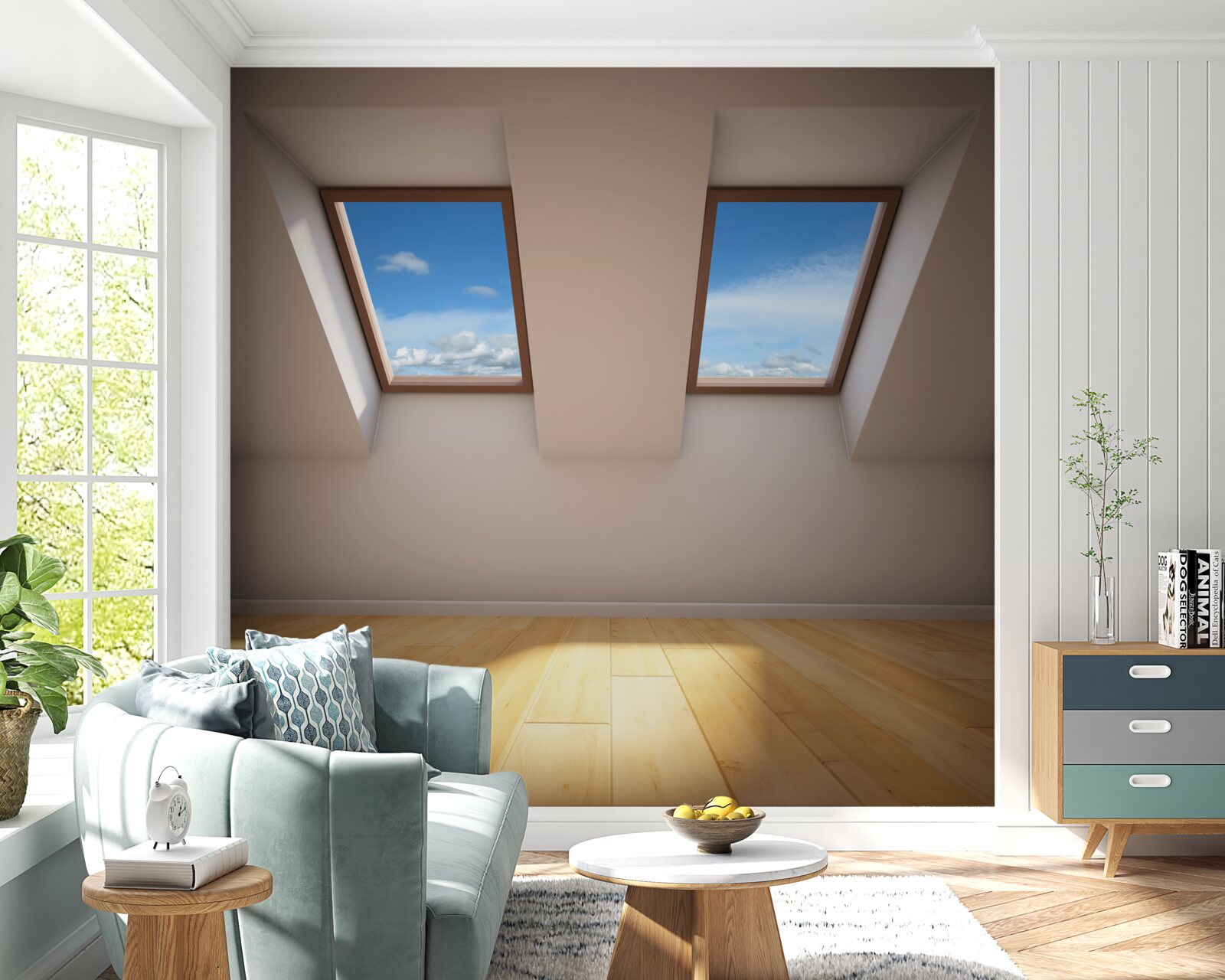 Fotobehang het bovenste niveau met uitzicht op de hemel