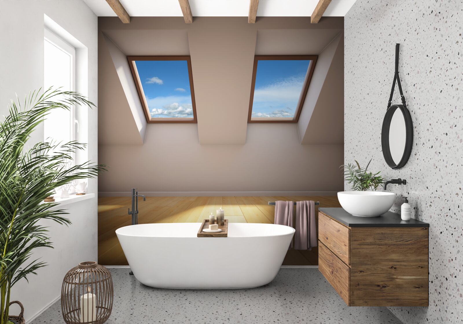 Fotobehang het bovenste niveau met uitzicht op de hemel