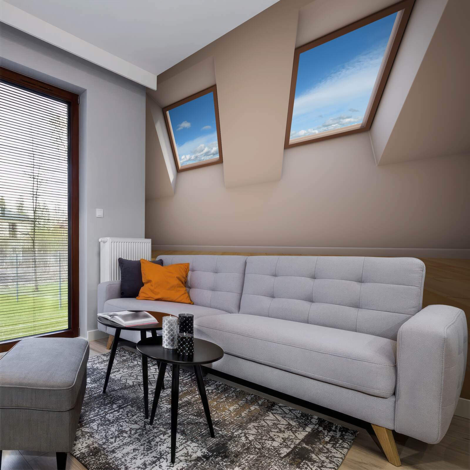 Fotobehang het bovenste niveau met uitzicht op de hemel