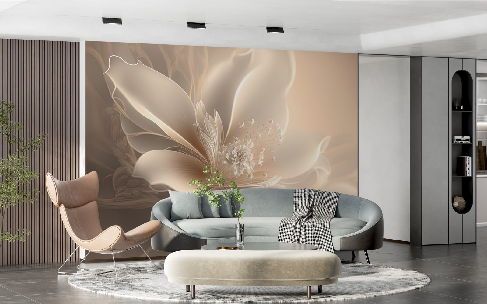 Fotobehang elegante witte bloem