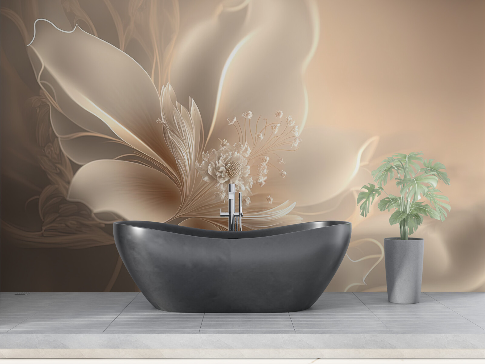 Fotobehang elegante witte bloem