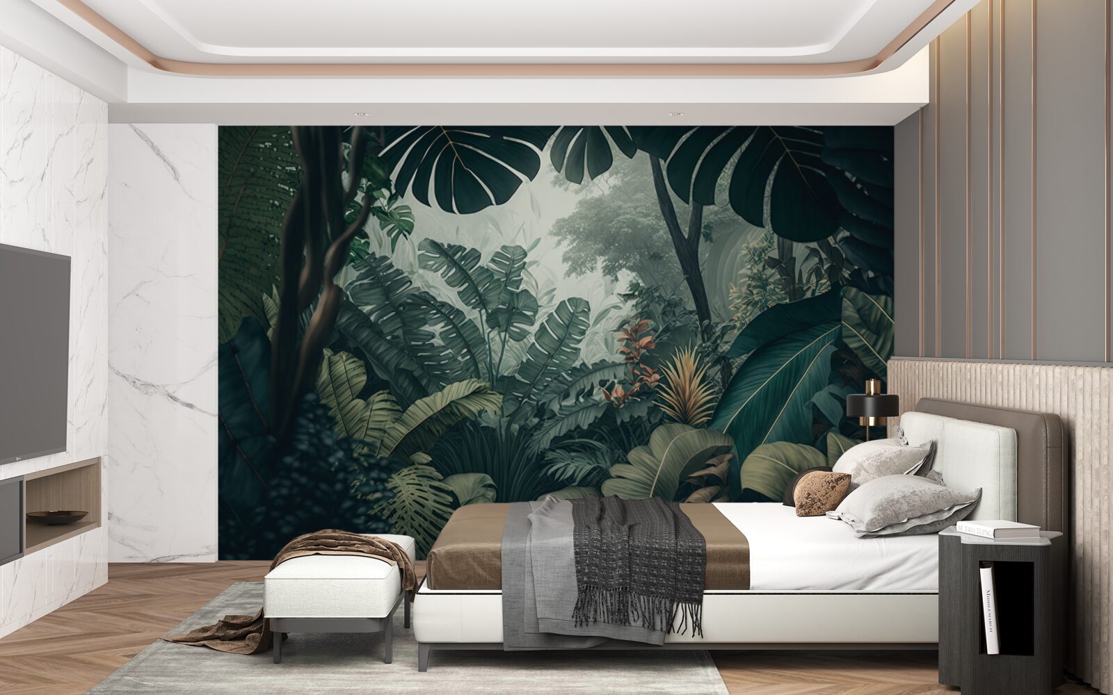 Fotobehang weelderige tropische vegetatie