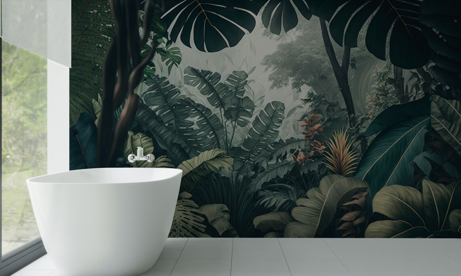 Fotobehang weelderige tropische vegetatie