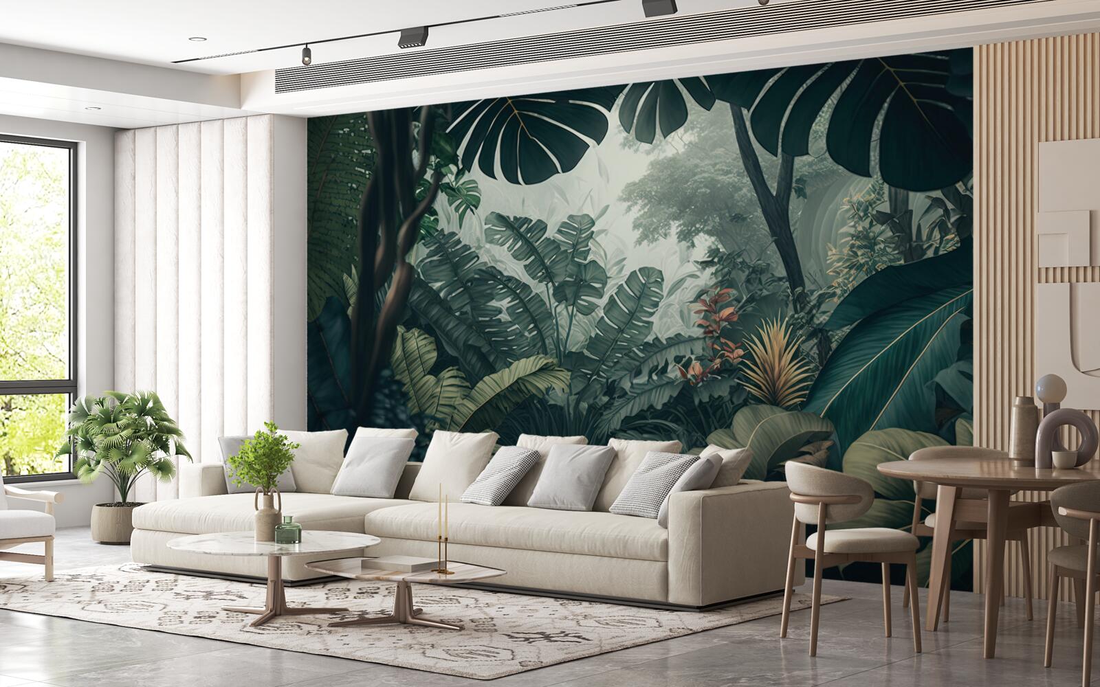 Fotobehang weelderige tropische vegetatie