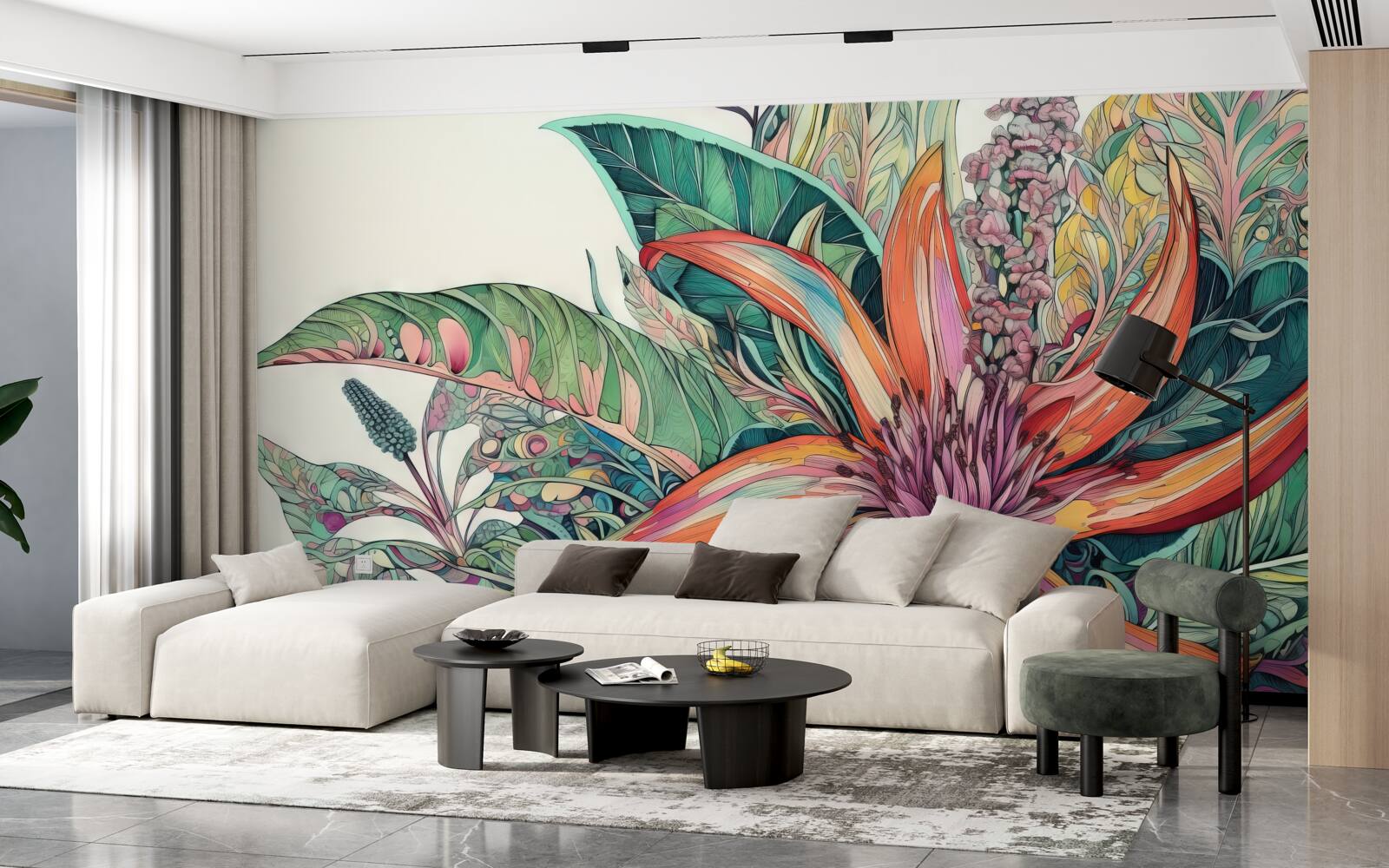 Fotobehang open knop van een agressieve plant