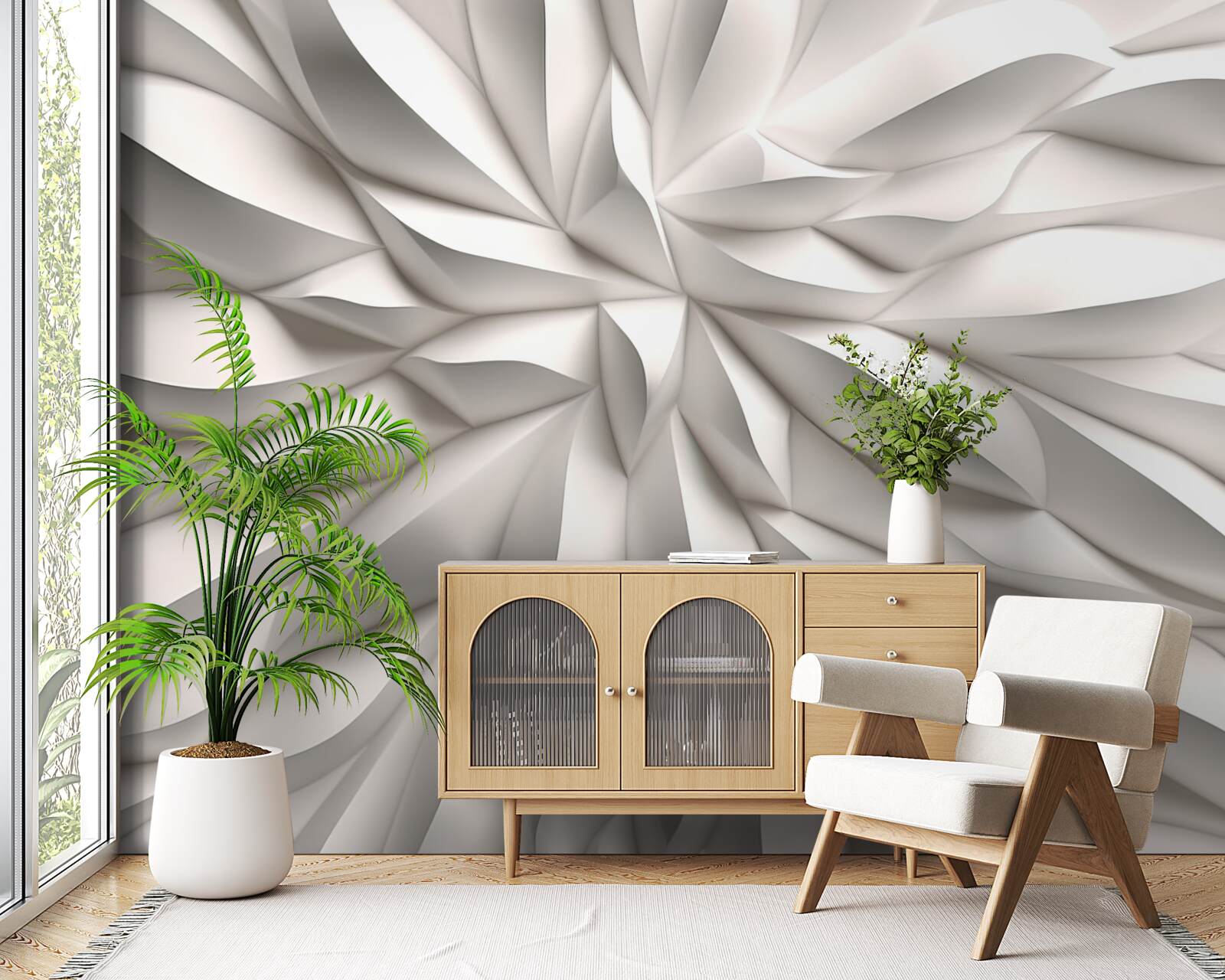 Fotobehang bloemencentrum in abstractie