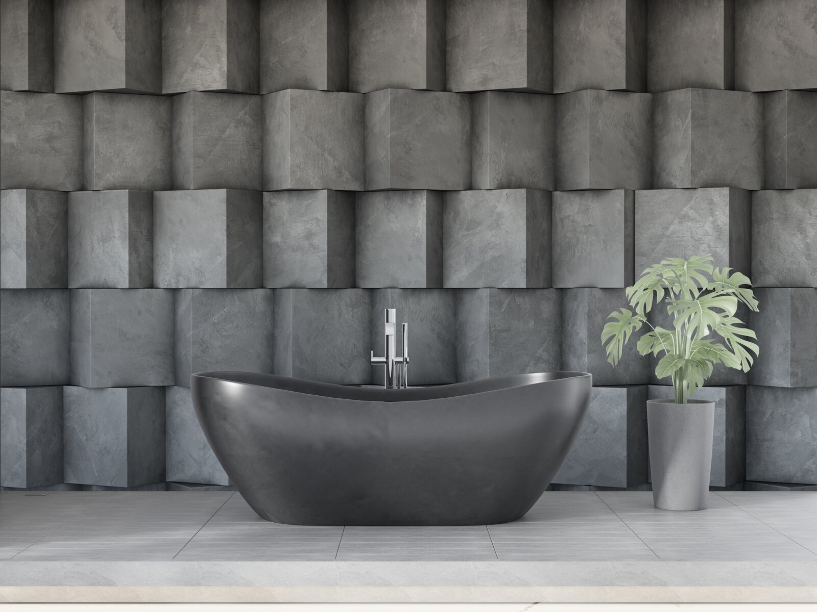 Fotobehang volumetrische vierkanten in verschillende richtingen