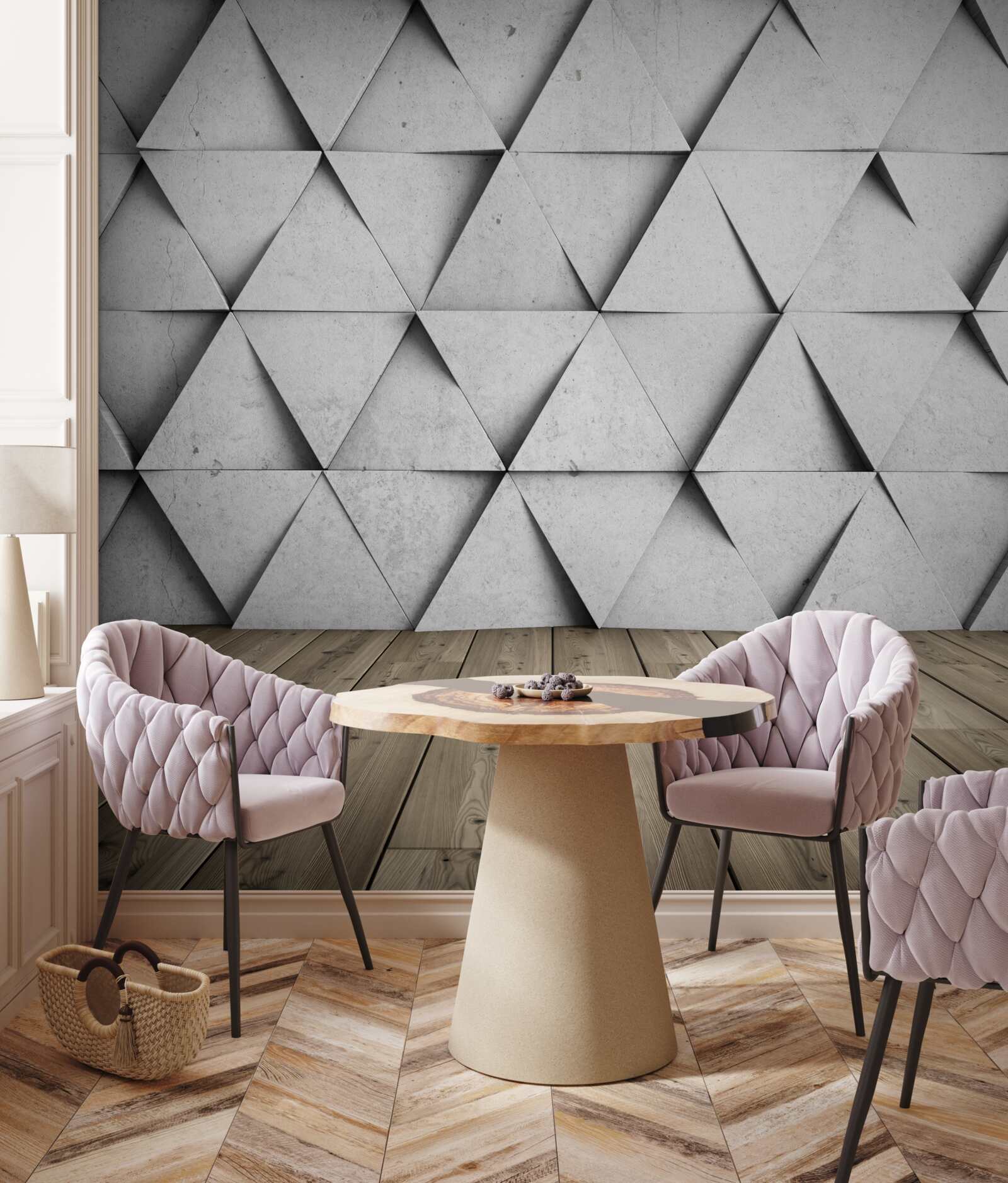 Fotobehang driedimensionale rechthoekige driehoeken