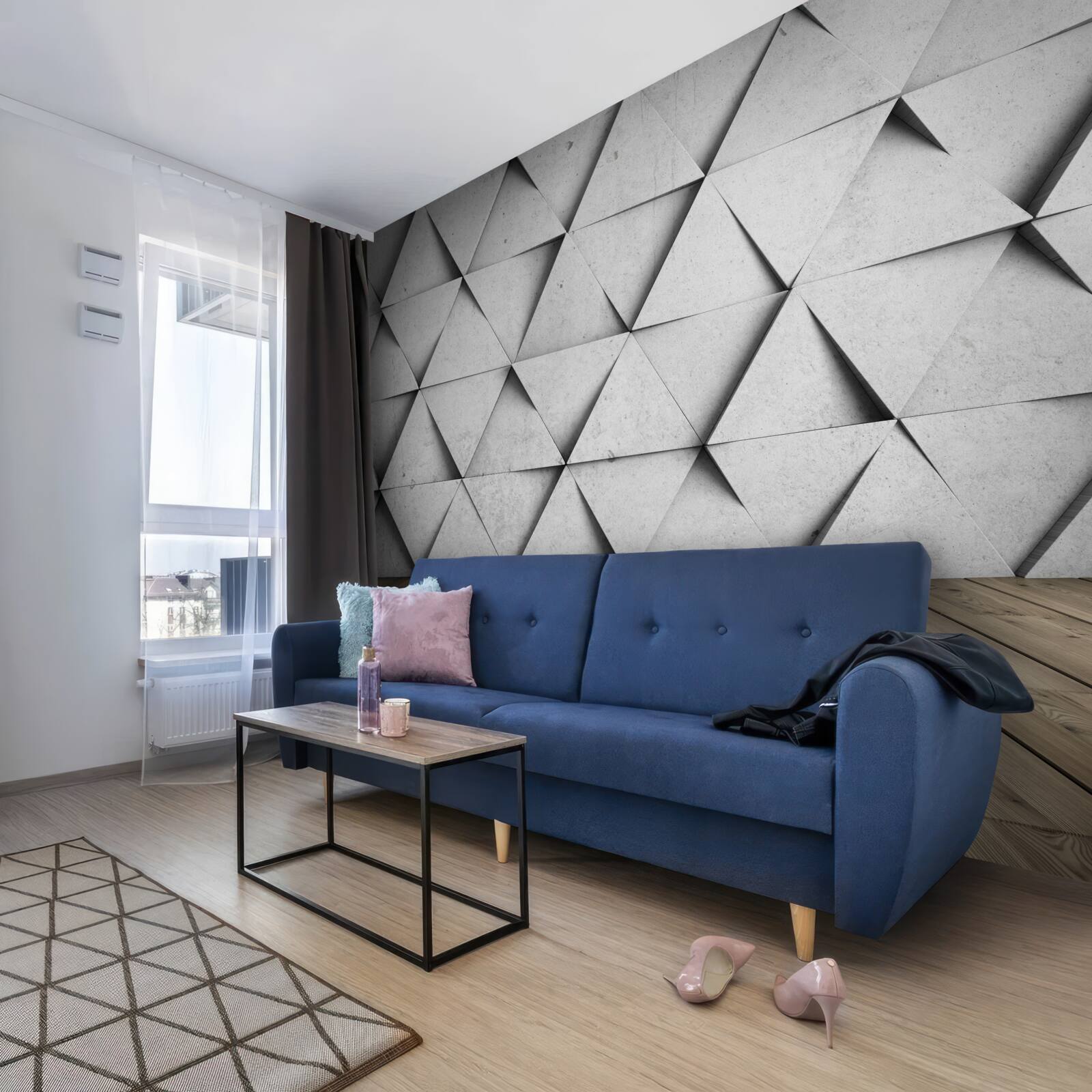 Fotobehang driedimensionale rechthoekige driehoeken