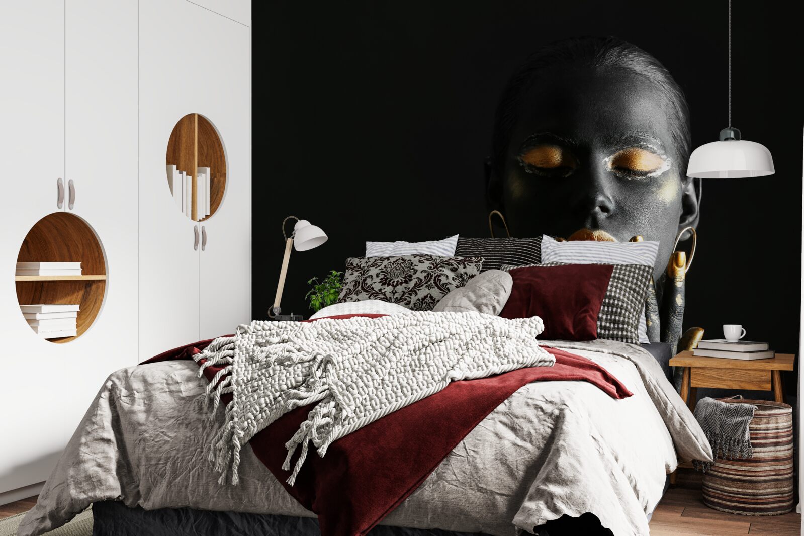 Fotobehang vrouw met gebalde lippen