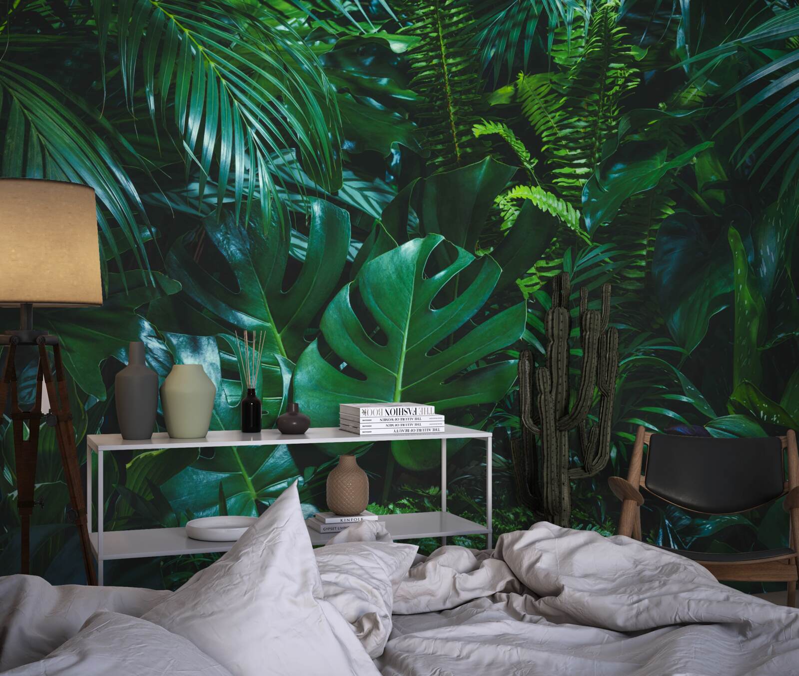 Fotobehang de tropen zijn bedekt met weelderige groene flora