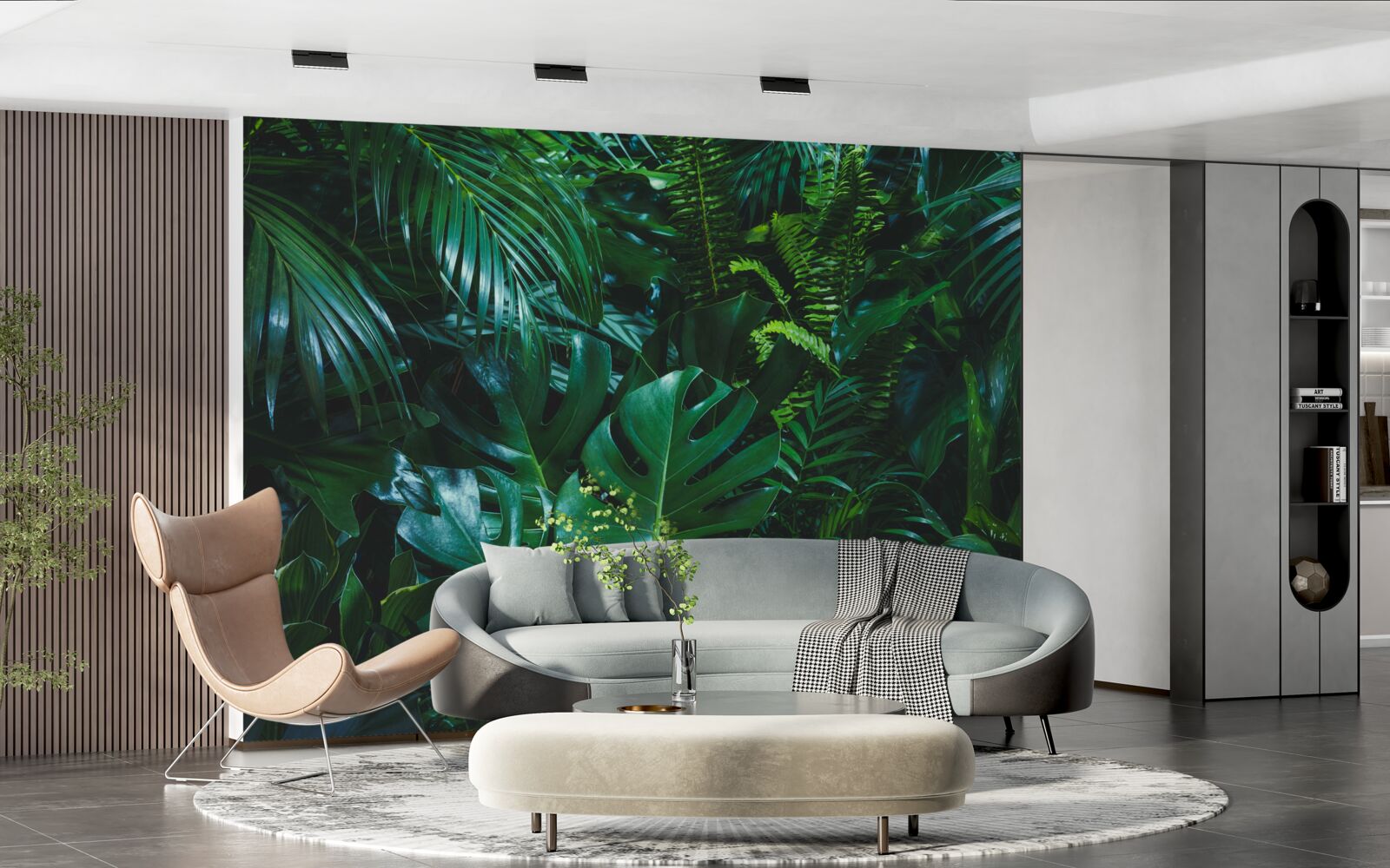 Fotobehang de tropen zijn bedekt met weelderige groene flora