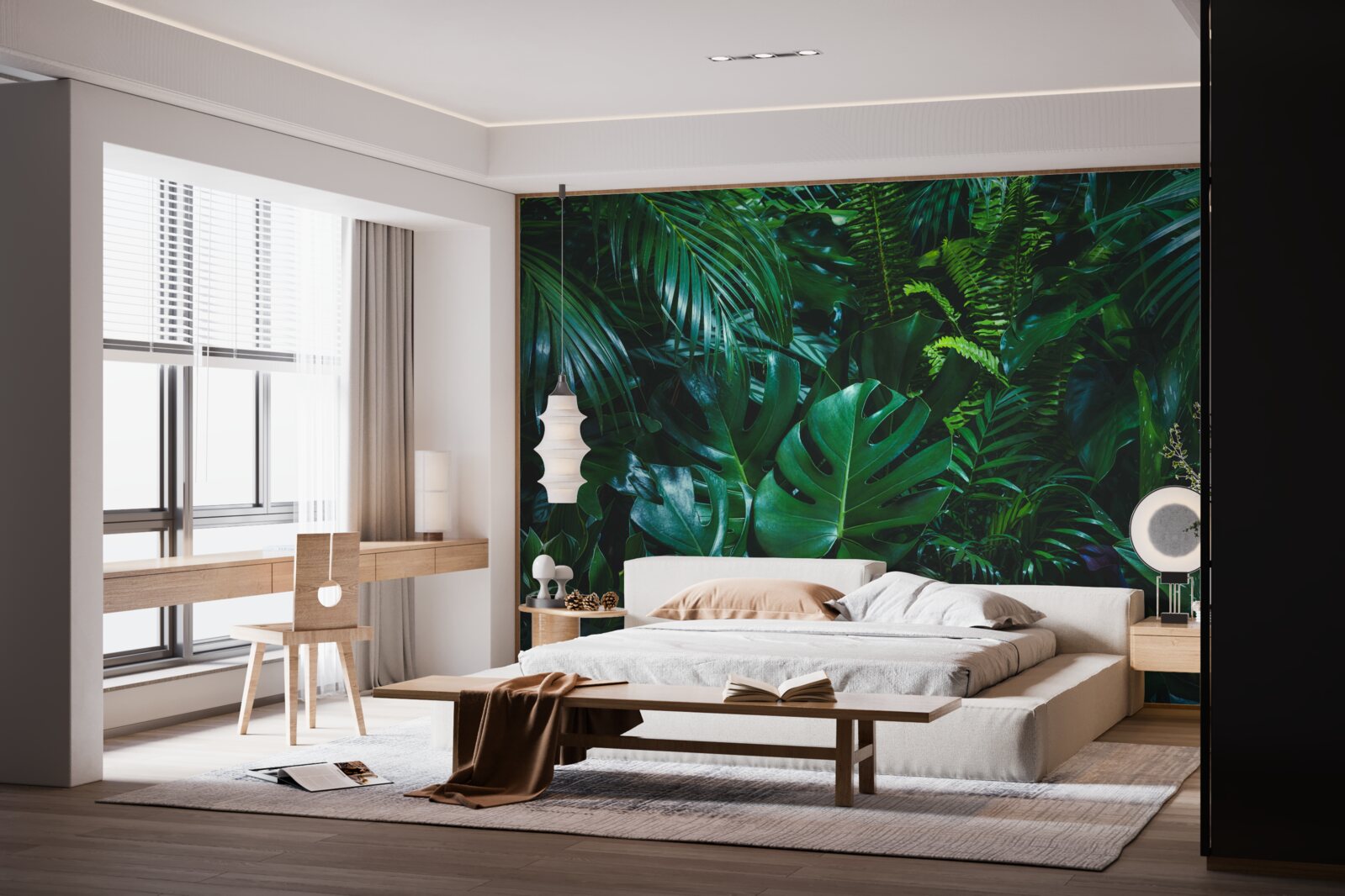 Fotobehang de tropen zijn bedekt met weelderige groene flora