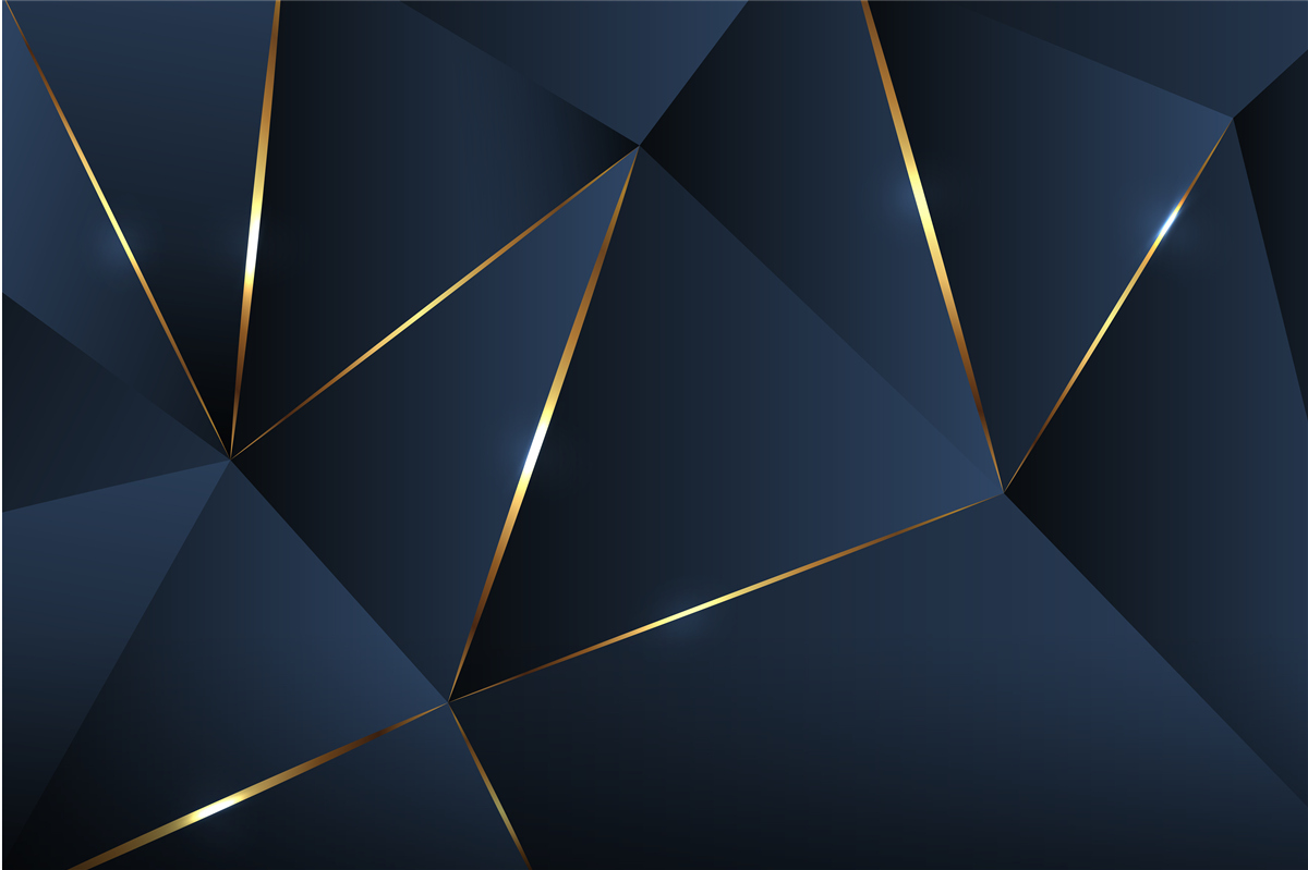 Fotobehang de driehoeken zijn donkerblauw met gouden randen
