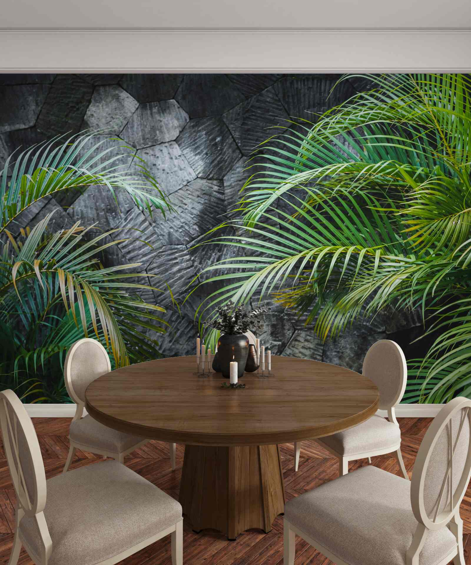 Fotobehang de varen vertrekt in de mistige nacht