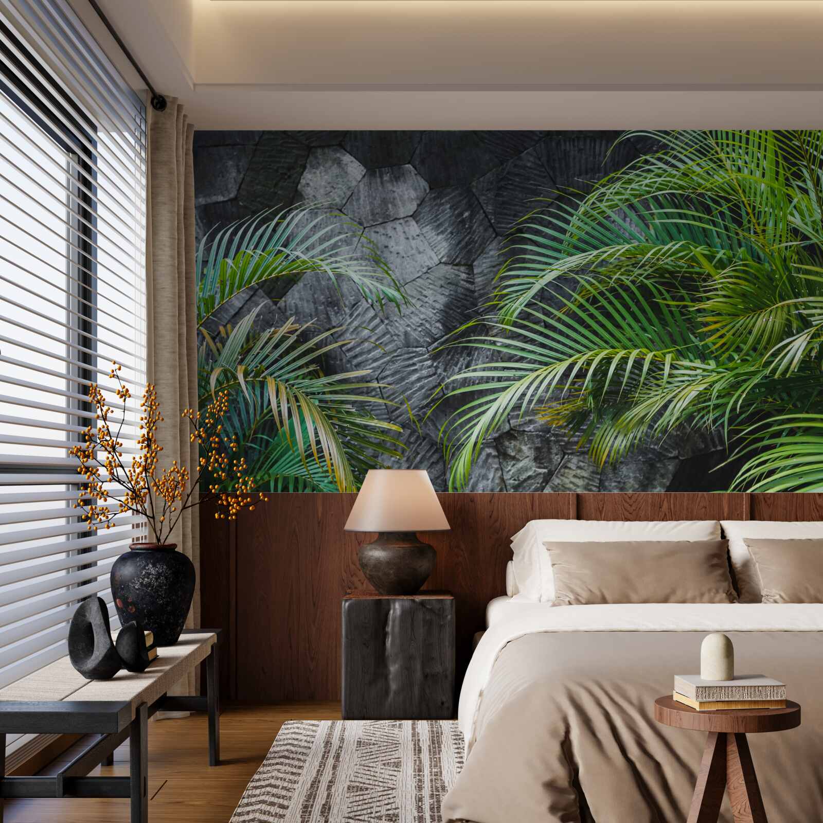 Fotobehang de varen vertrekt in de mistige nacht