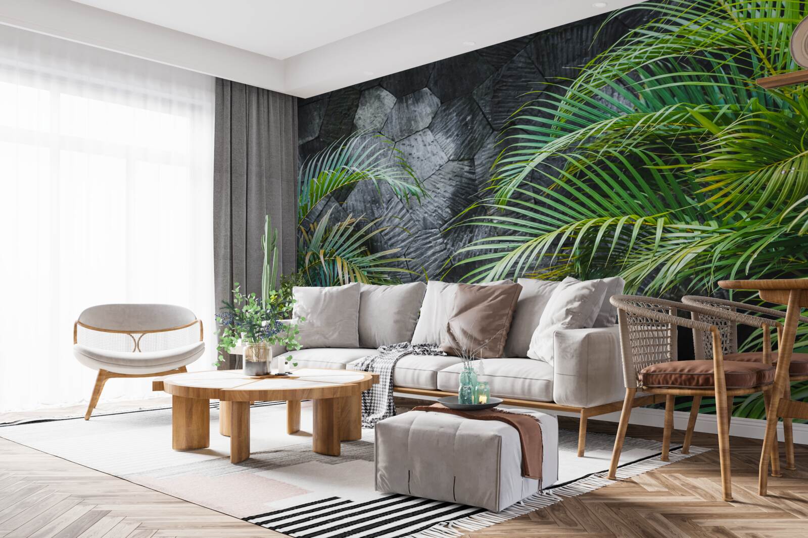 Fotobehang de varen vertrekt in de mistige nacht