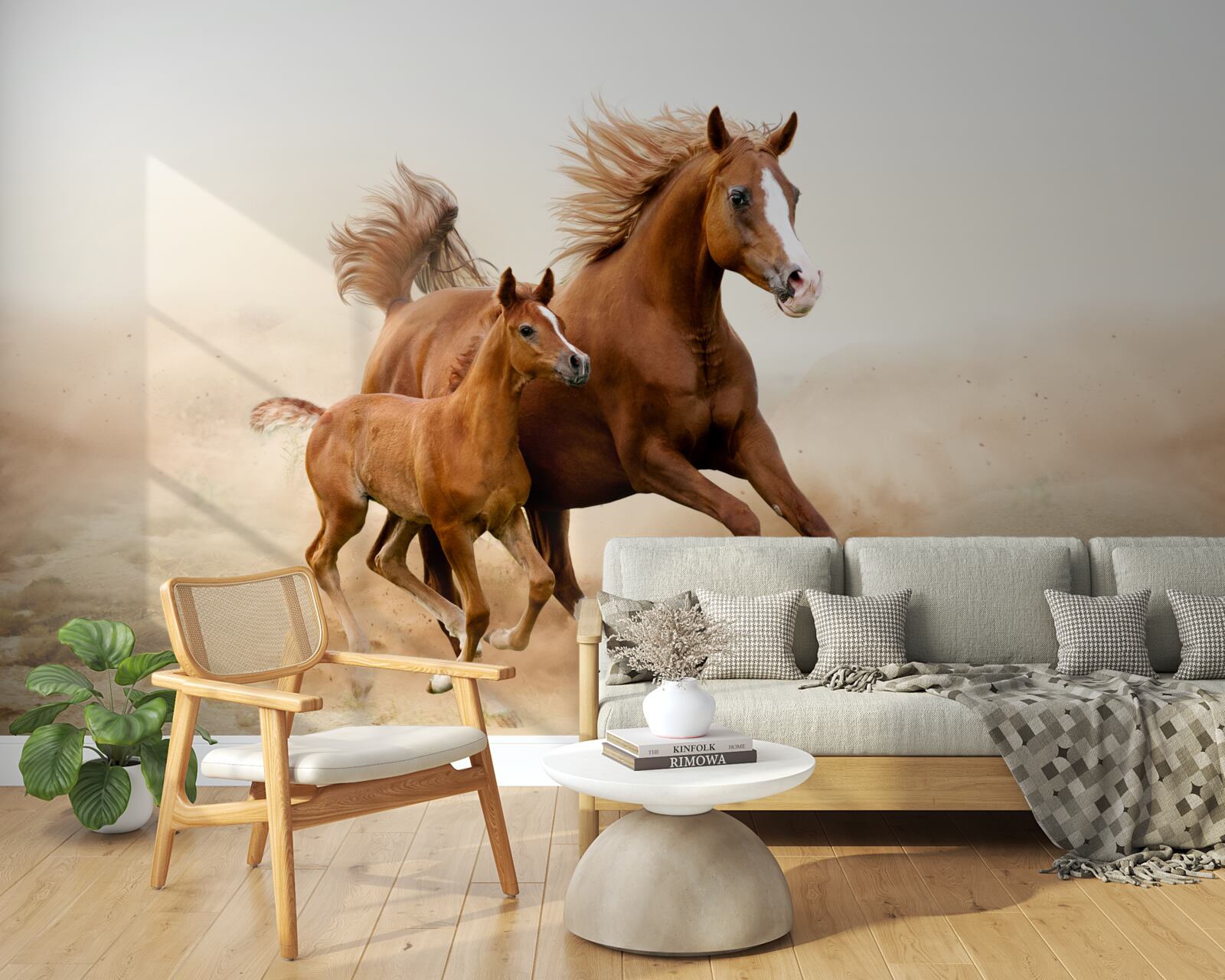 Fotobehang bronzen hengstenraces