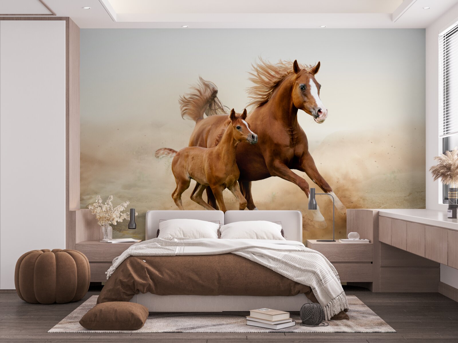 Fotobehang bronzen hengstenraces