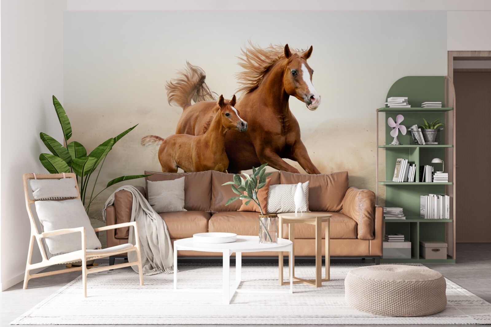 Fotobehang bronzen hengstenraces