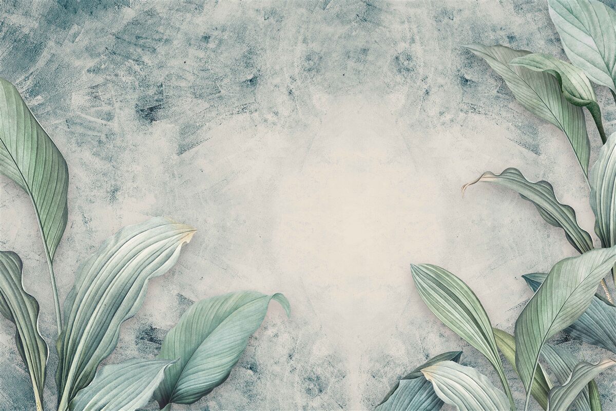 Fotobehang mistige waas omringt tropische planten