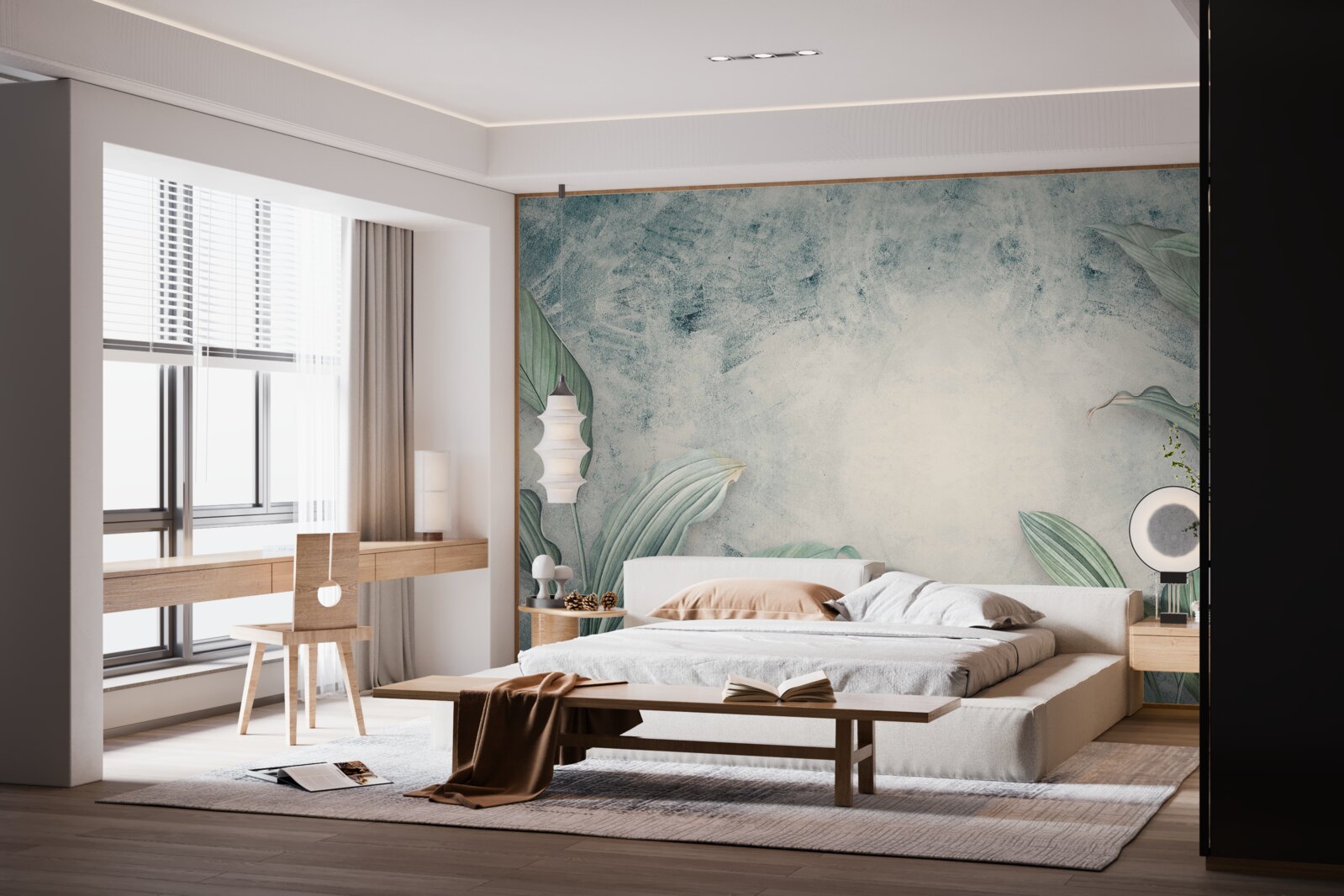 Fotobehang mistige waas omringt tropische planten