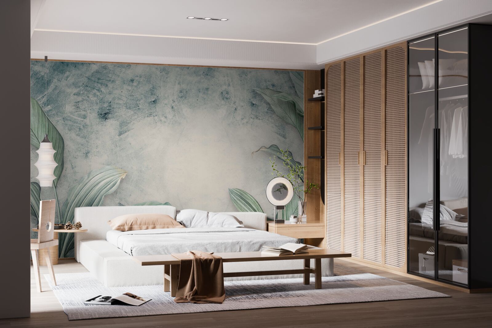 Fotobehang mistige waas omringt tropische planten