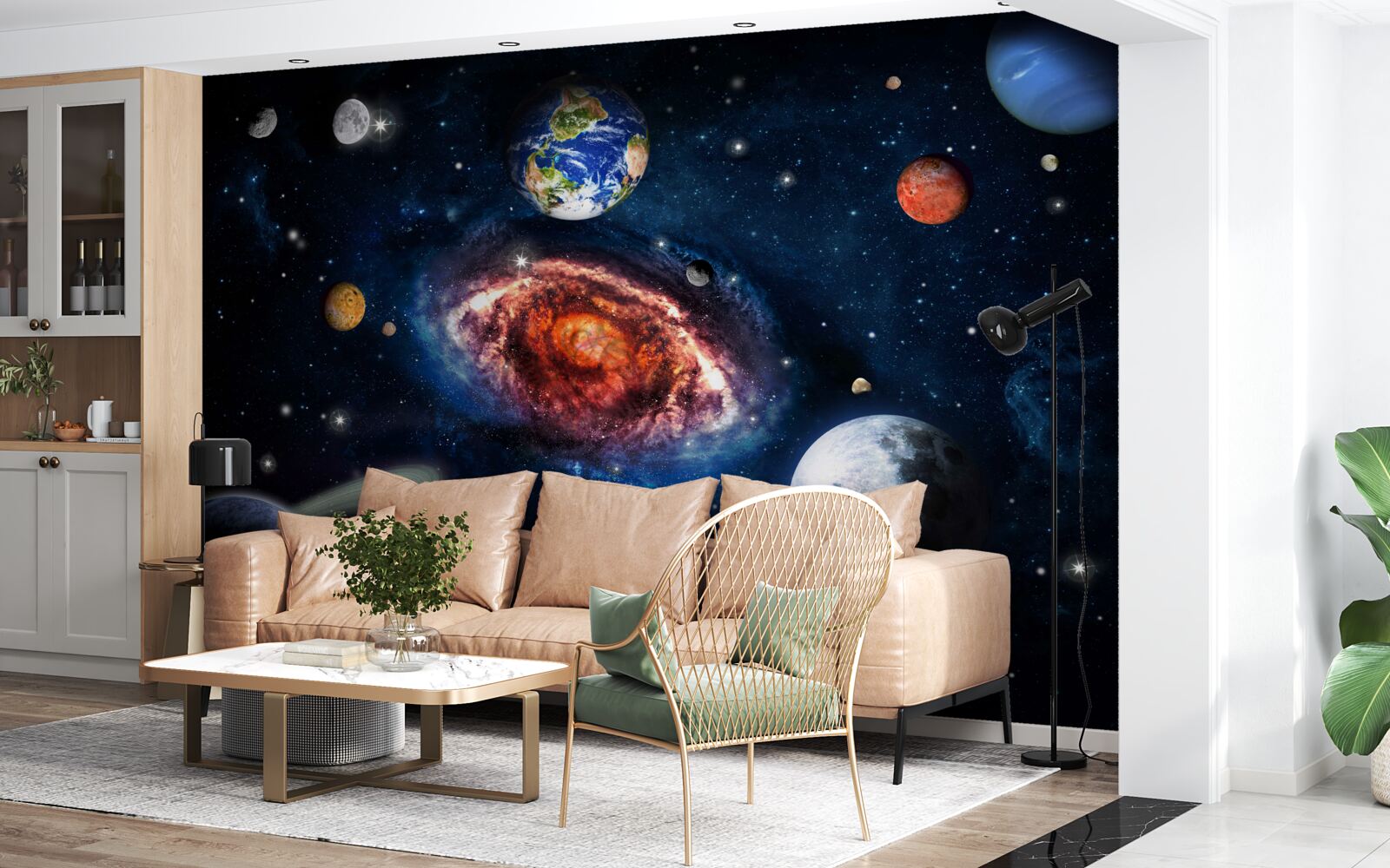 Fotobehang het sterrenstelsel dient als roterend veld voor kosmische objecten