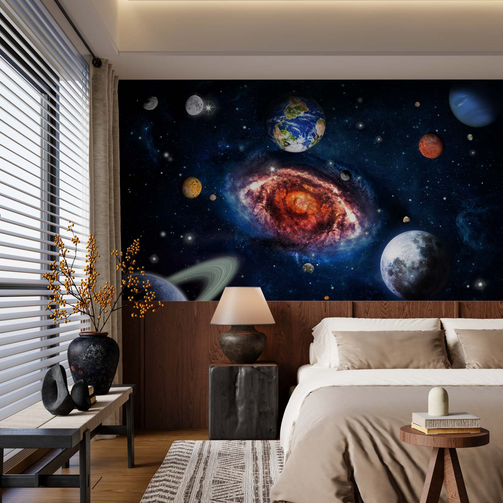 Fotobehang het sterrenstelsel dient als roterend veld voor kosmische objecten