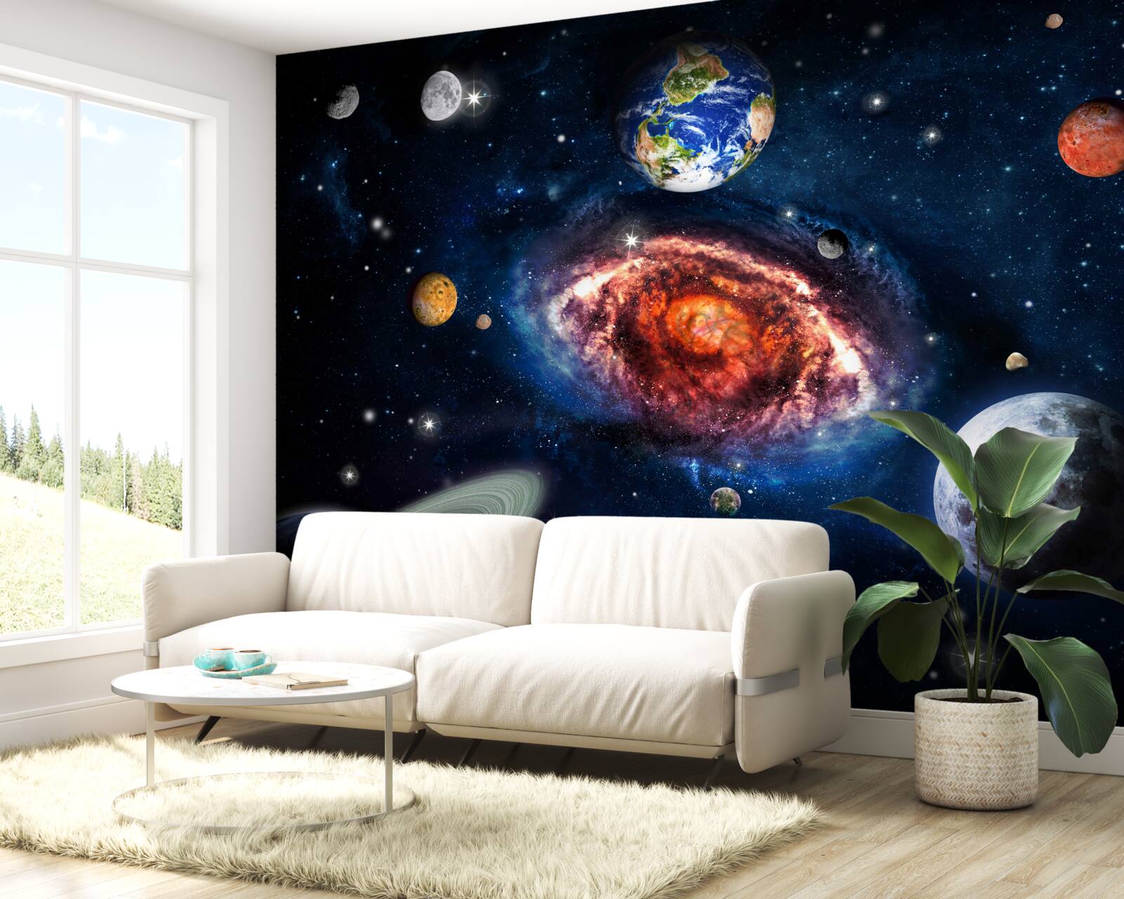 Fotobehang het sterrenstelsel dient als roterend veld voor kosmische objecten