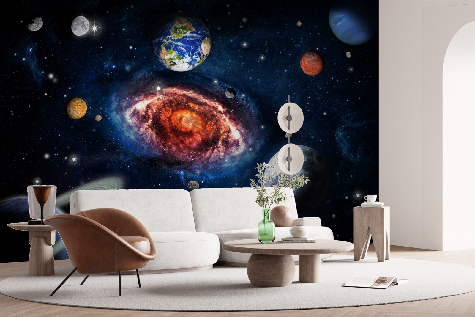 Fotobehang het sterrenstelsel dient als roterend veld voor kosmische objecten