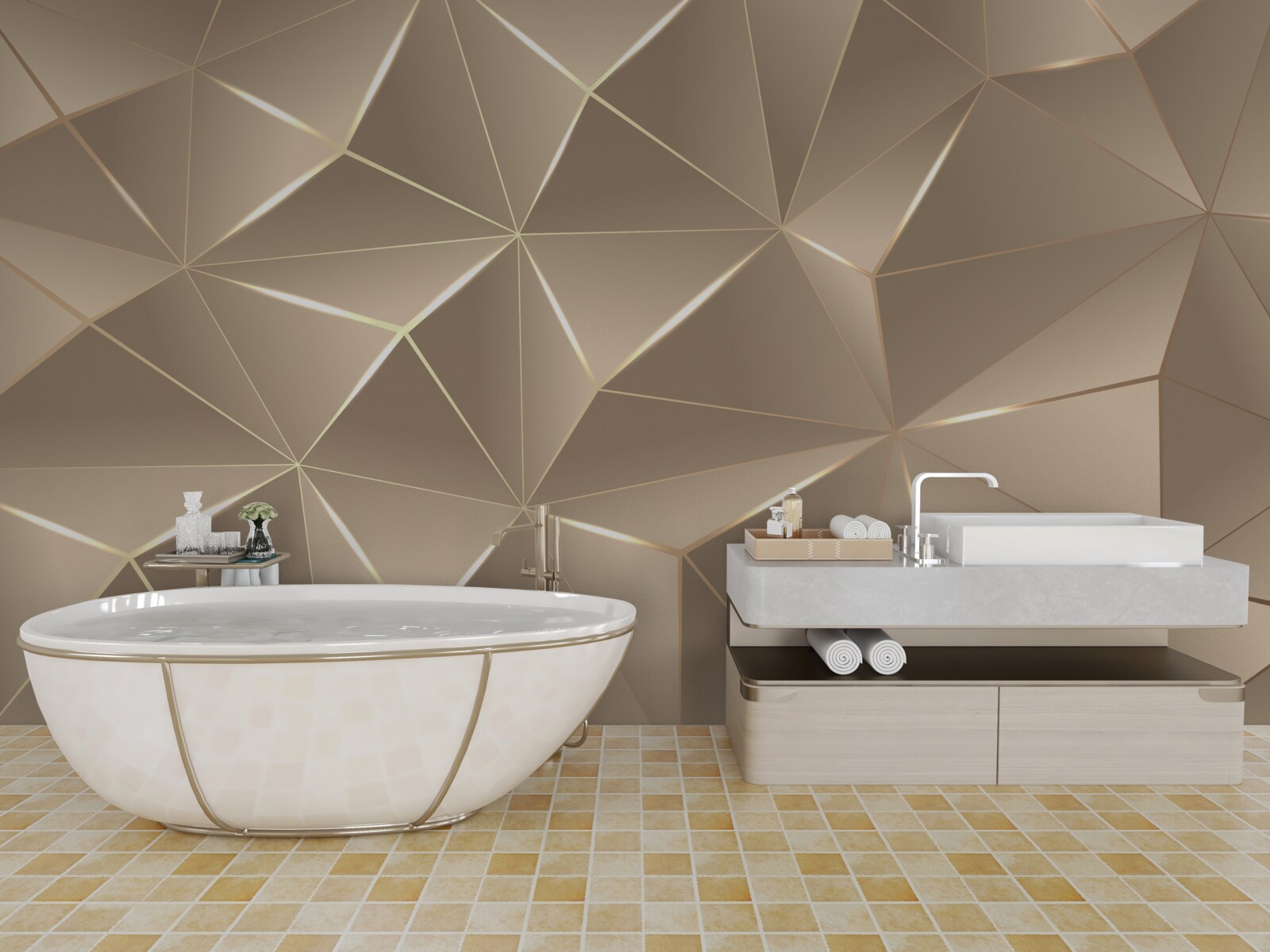 Fotobehang 3d texturen op een lichte achtergrond