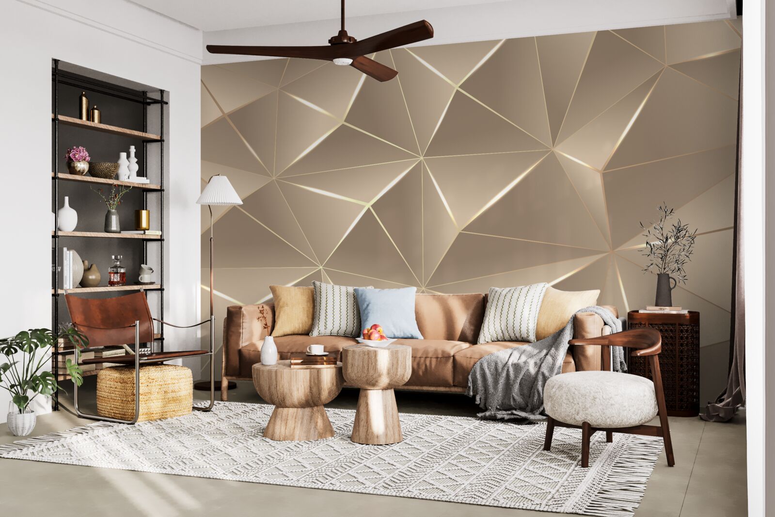 Fotobehang 3d texturen op een lichte achtergrond