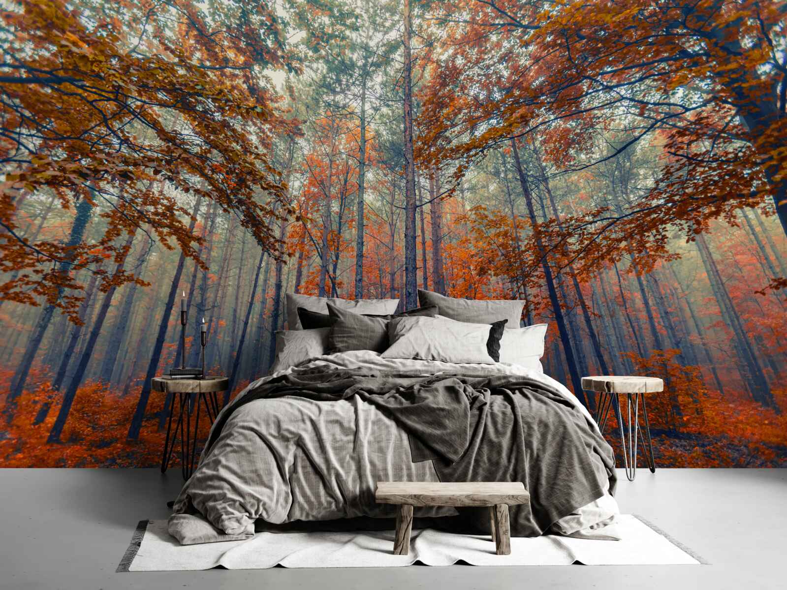 Fotobehang herfstbladeren uit het bos die gevallen zijn