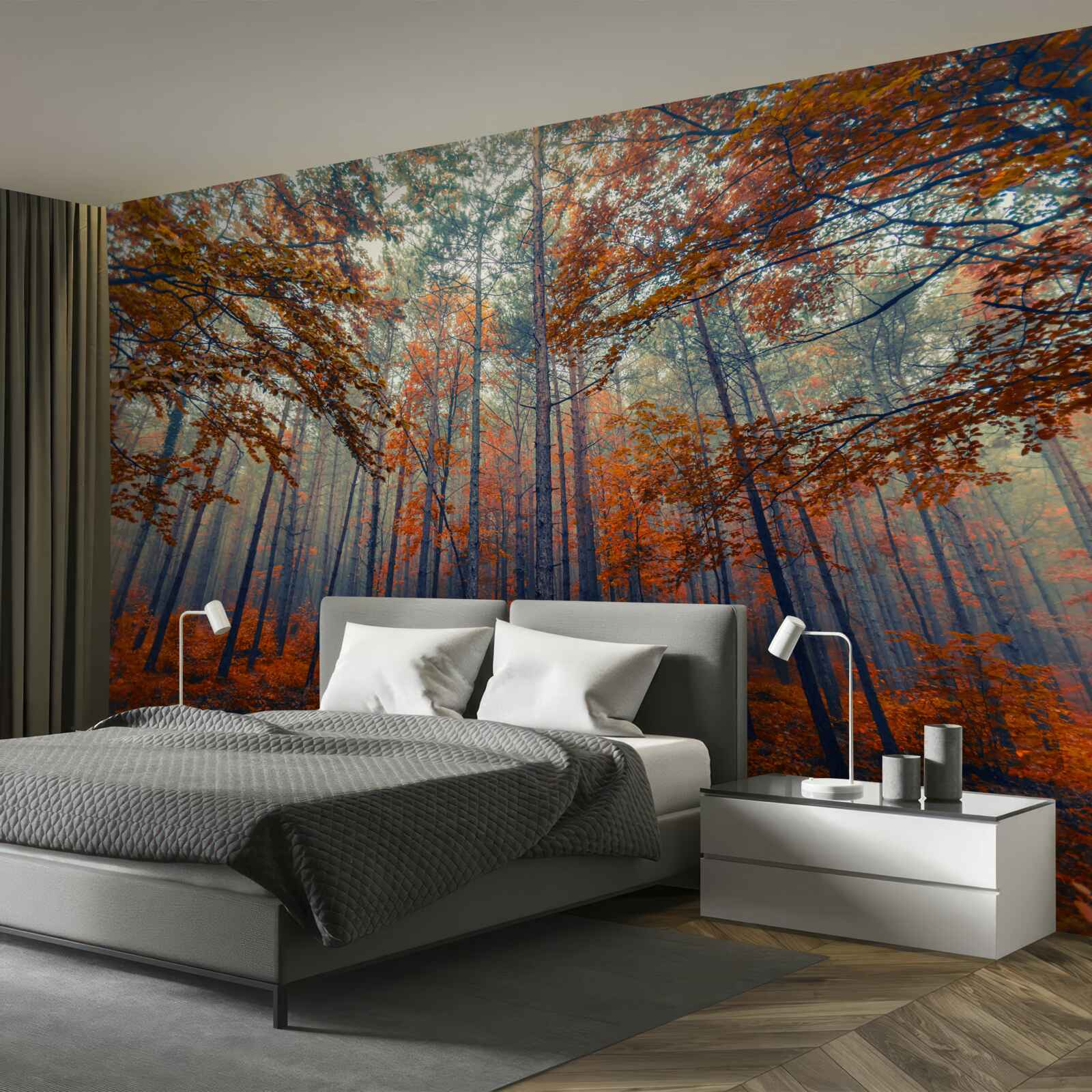 Fotobehang herfstbladeren uit het bos die gevallen zijn